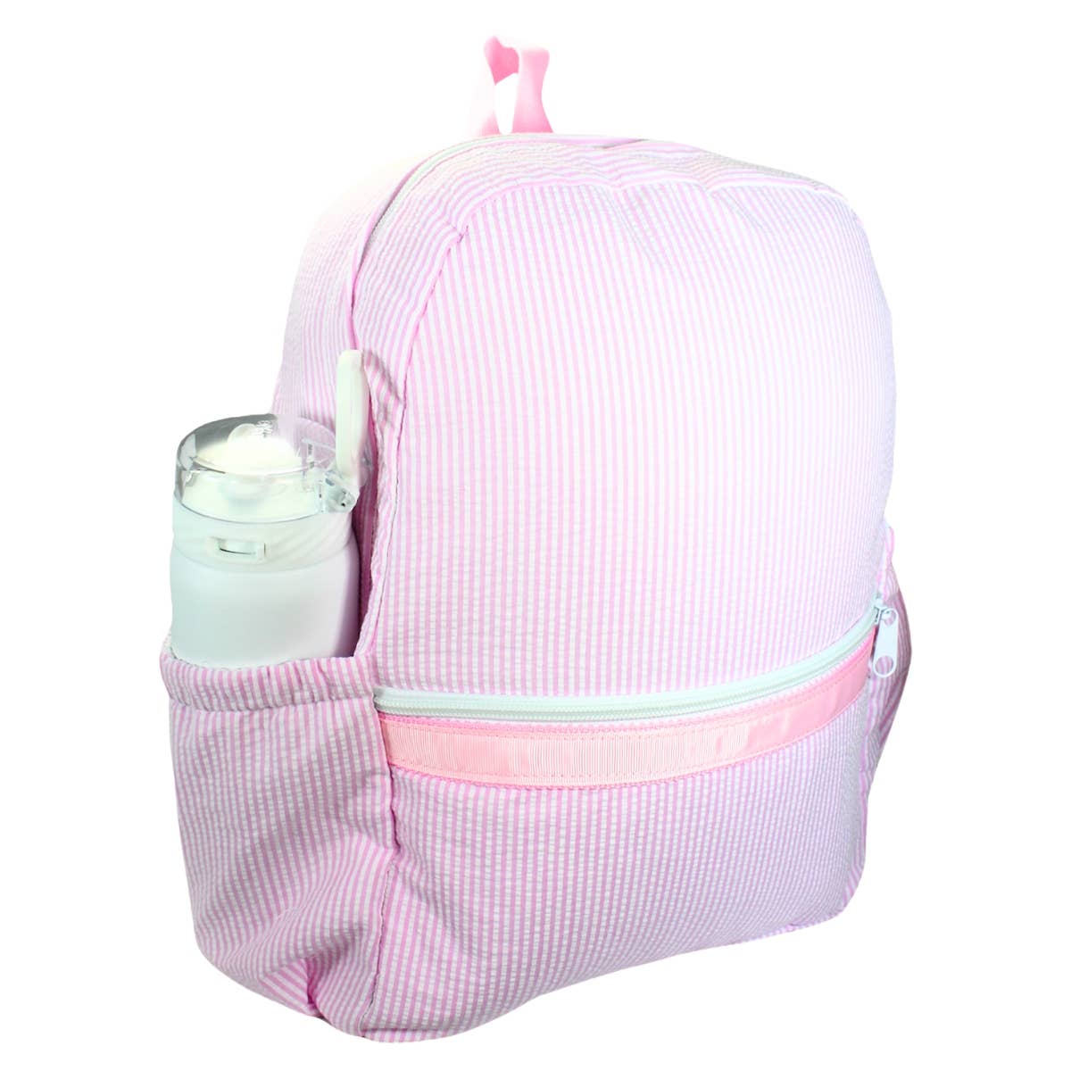 MINT : PINK SEERSUCKER MEDIUM BACKPACK