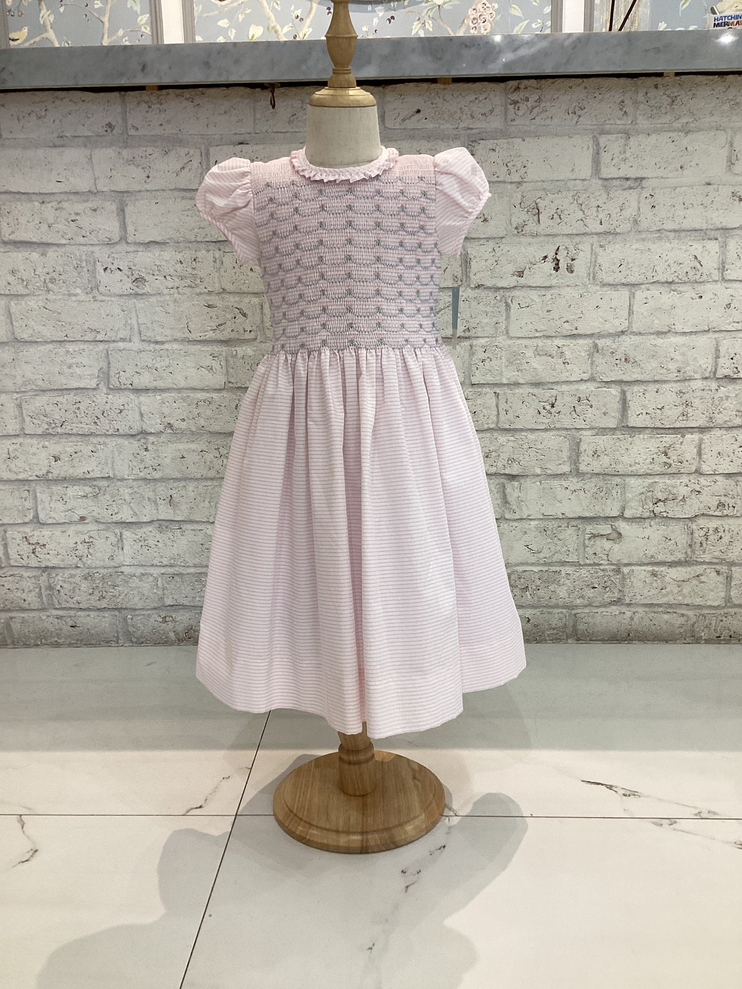 ANAVINI: PINK & WHITE STRIPED DRESS
