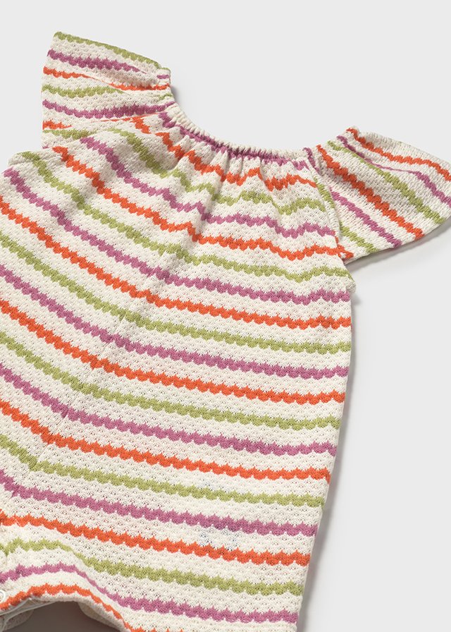 MAYORAL: MULTI STRIPED PULL UP ROMPER
