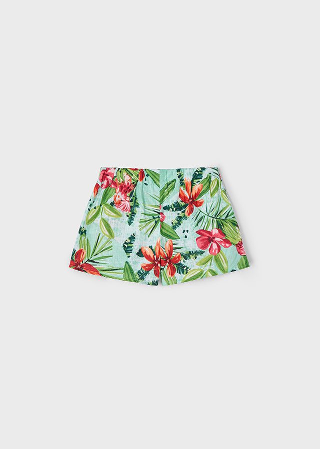 MAYORAL: GIRLS TROPICAL SHORT SET GREEN