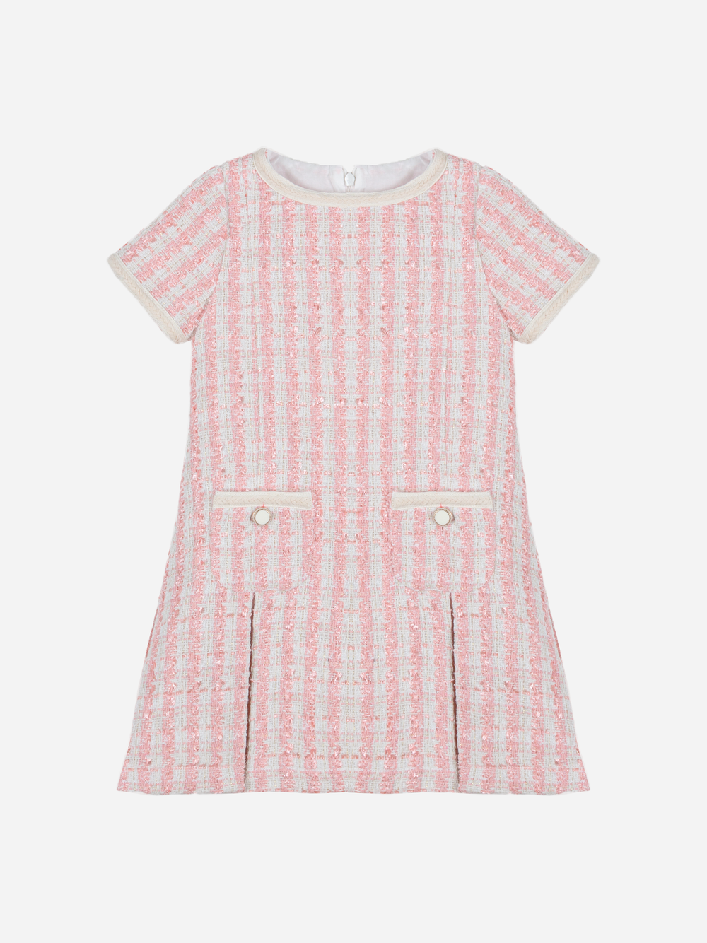 PATACHOU: PALE PINK TWEED DRESS