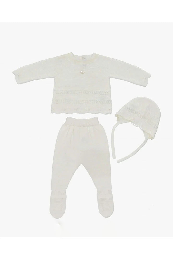 MARTIN ARANDA: 3 PIECE SET WITH BONNET