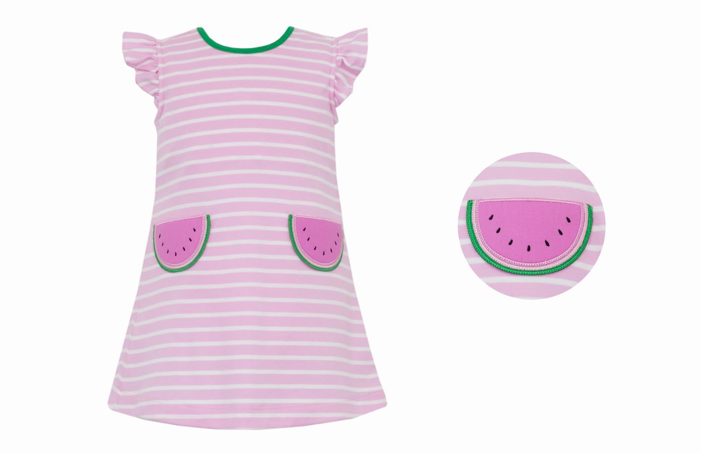CLAIRE & CHARLIE: Watermelon Pink Stripe Dress
