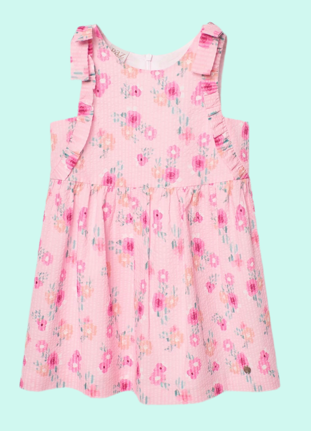 PAZ RODRIGUEZ: “FLOR” Woven Pink Floral Sun Dress