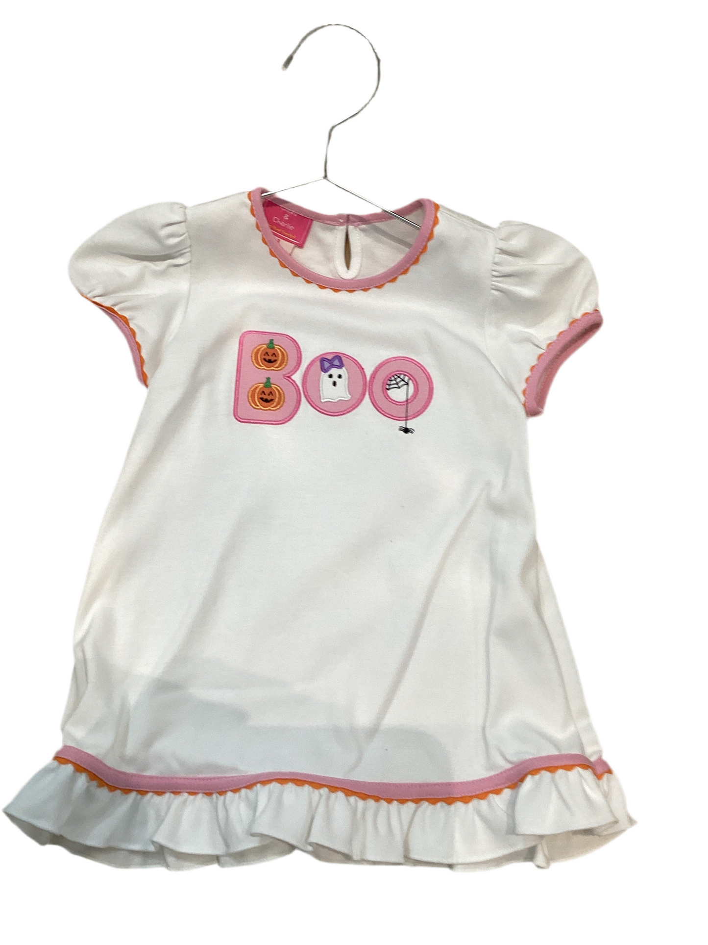 Claire & Charlie: White & pink BOO solid knit