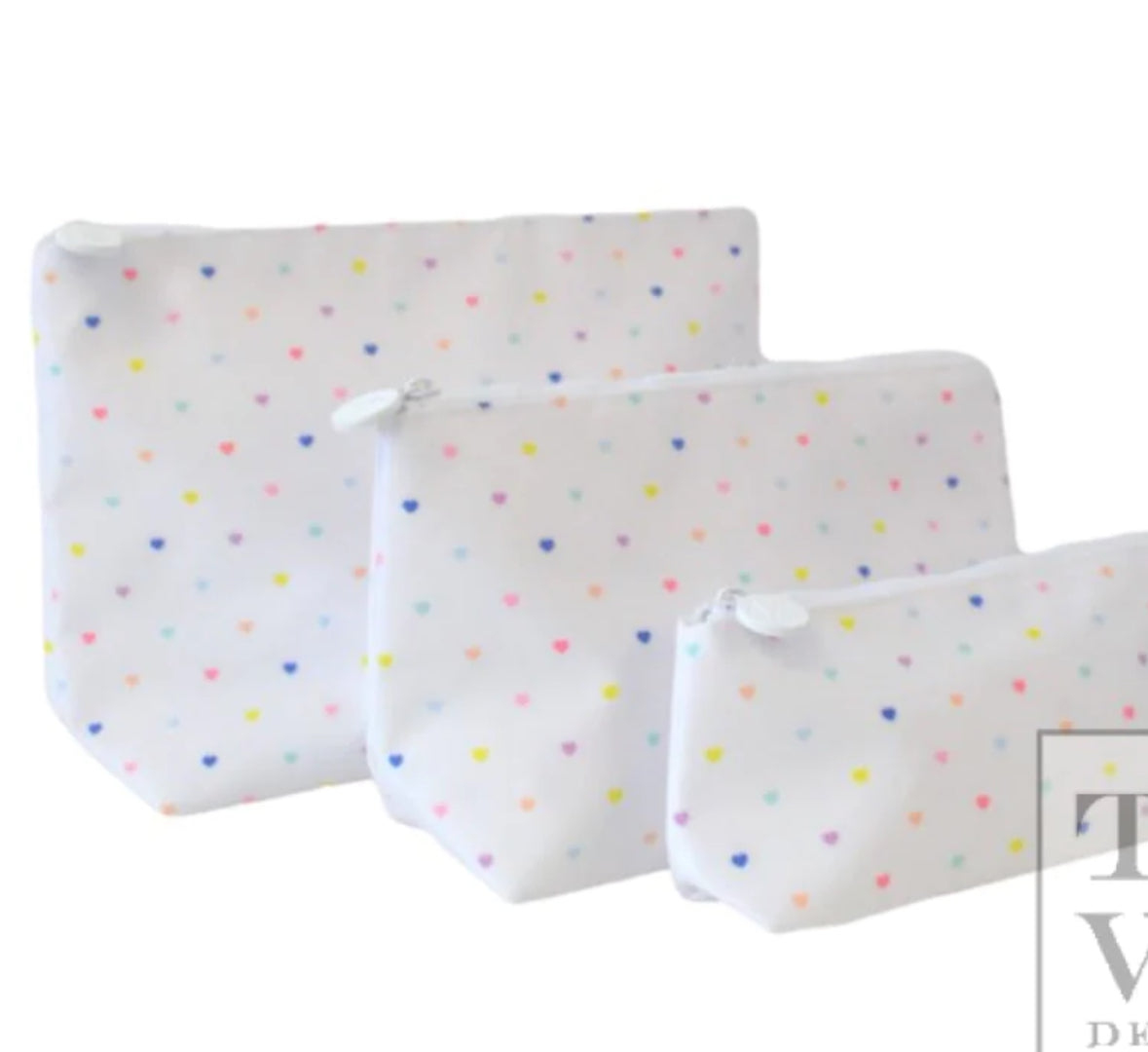 Wash bag trio set love heart