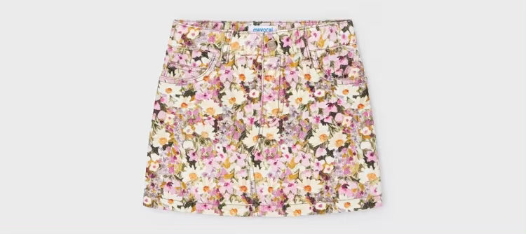 MAYORAL: FLORAL CORD SKIRT
