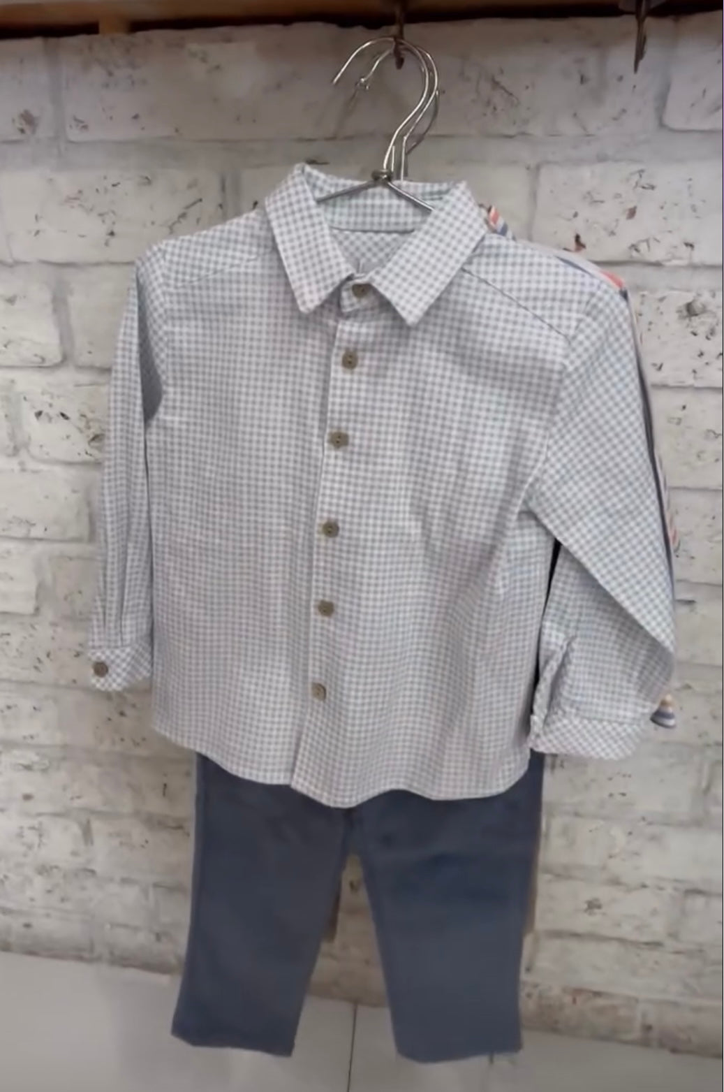 MARTIN ARANDA: BOYS PLAID SET WITH BLUE PANTS