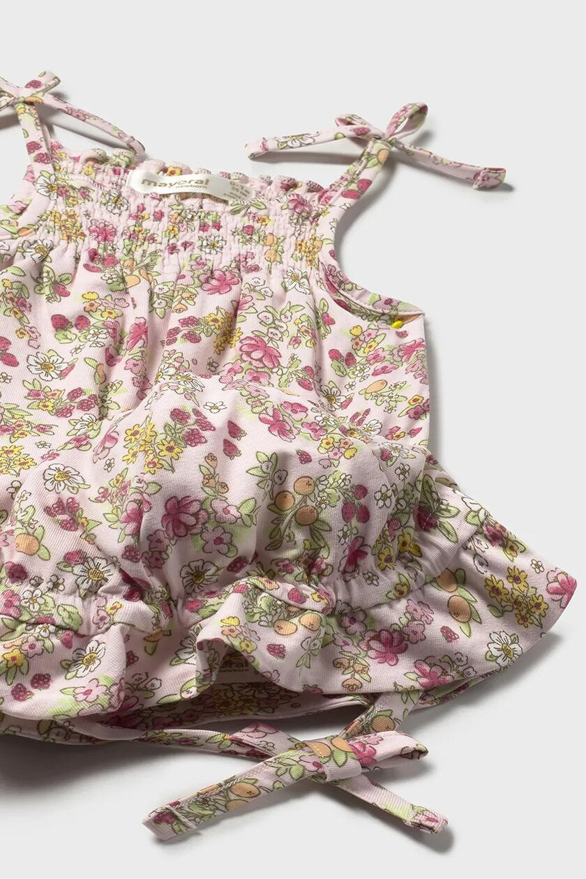 MAYORAL: PINK FLORAL ROMPER