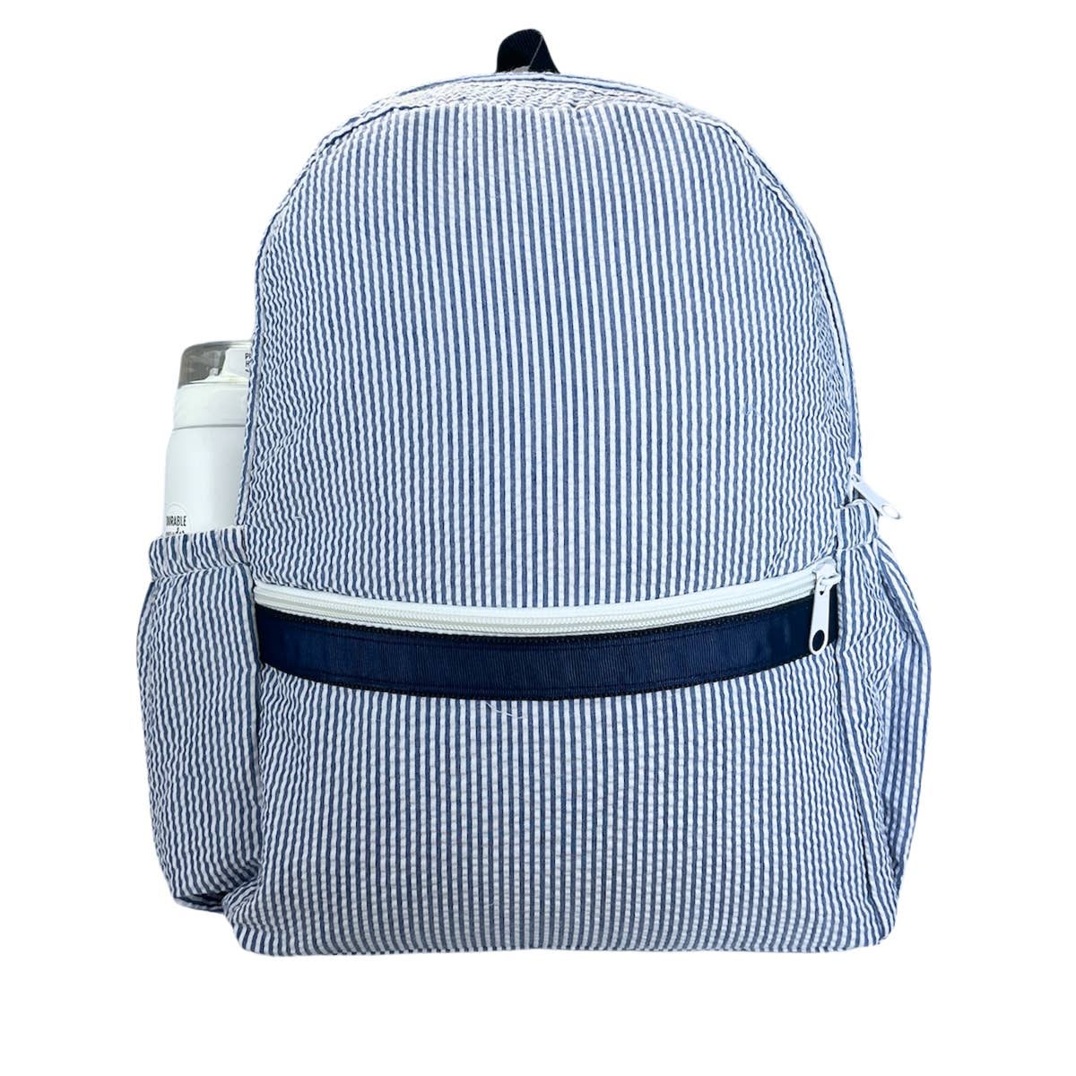 MINT : NAVY SEERSUCKER BACKPACK