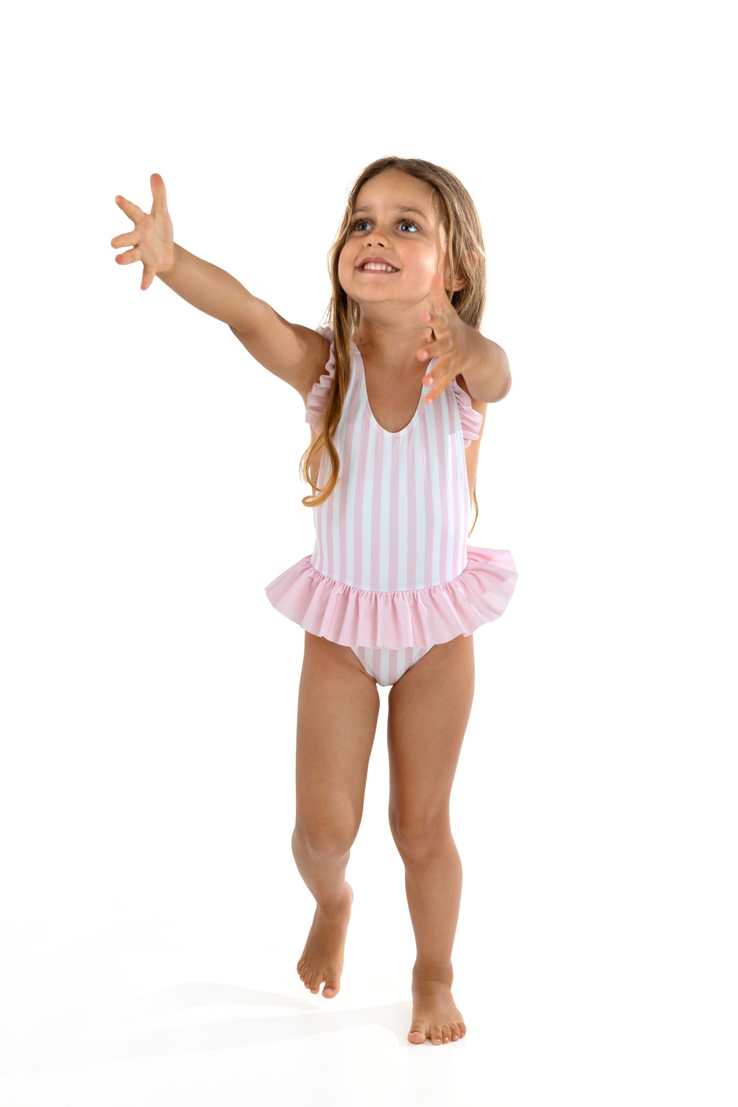 MEIA PATA : PINK STRIPE SWIMSUIT