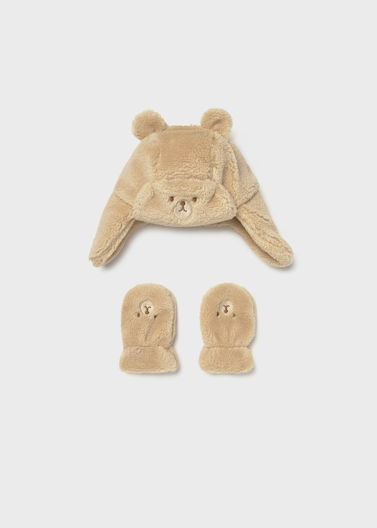 MAYORAL: BABY BEAR HAT AND MITTENS SET