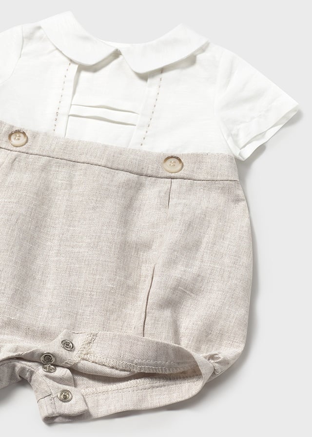 MAYORAL: INFANT BOYS BEIGE ROMPER