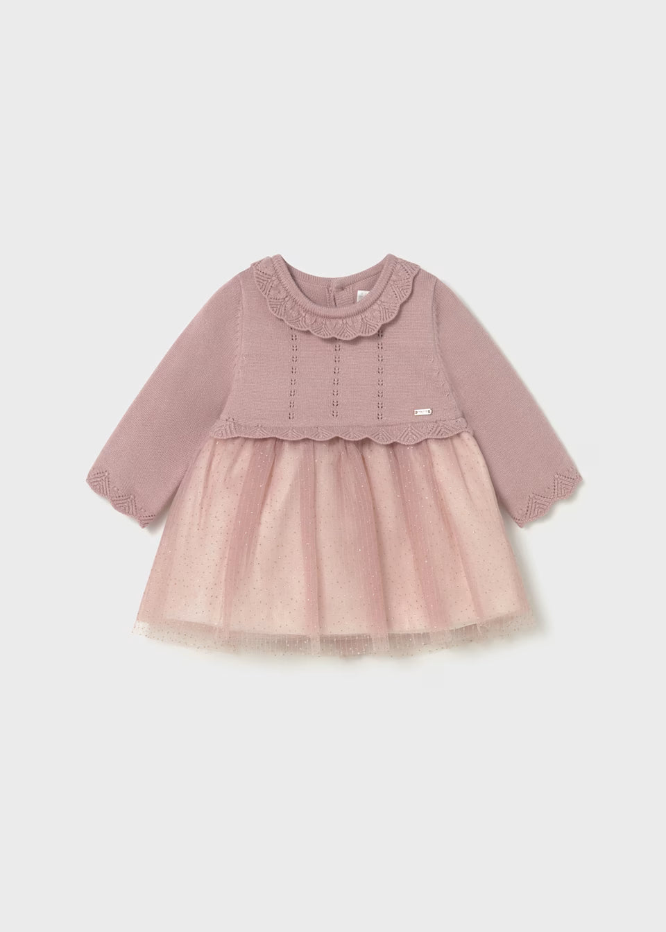 MAYORAL: NEWBORN GIRL TULLE AND KNIT DRESS