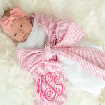 SEERSUCKER SWADDLE PINK