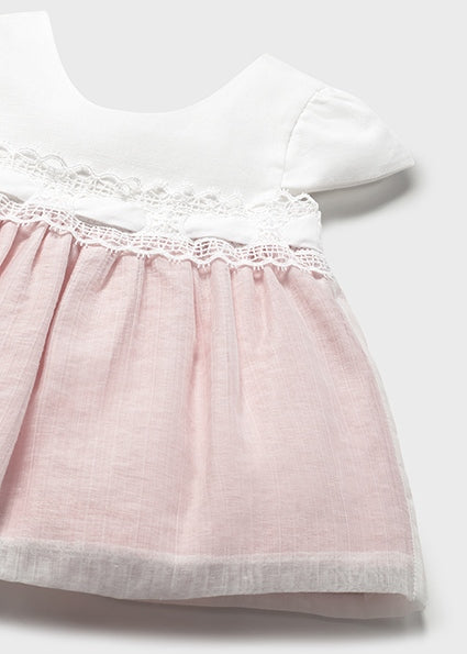 MAYORAL: TAUPE and White DRESS with Bloomers