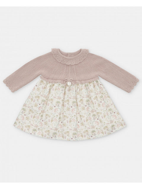 MARTIN ARANDA: knit woven mix dress & peonia