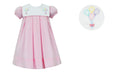 ANAVINI : PINK CHECK DRESS W/SQ WHITE COLLAR