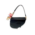 DOE A DEER : BLACK PURSE WITH PINK SCARF