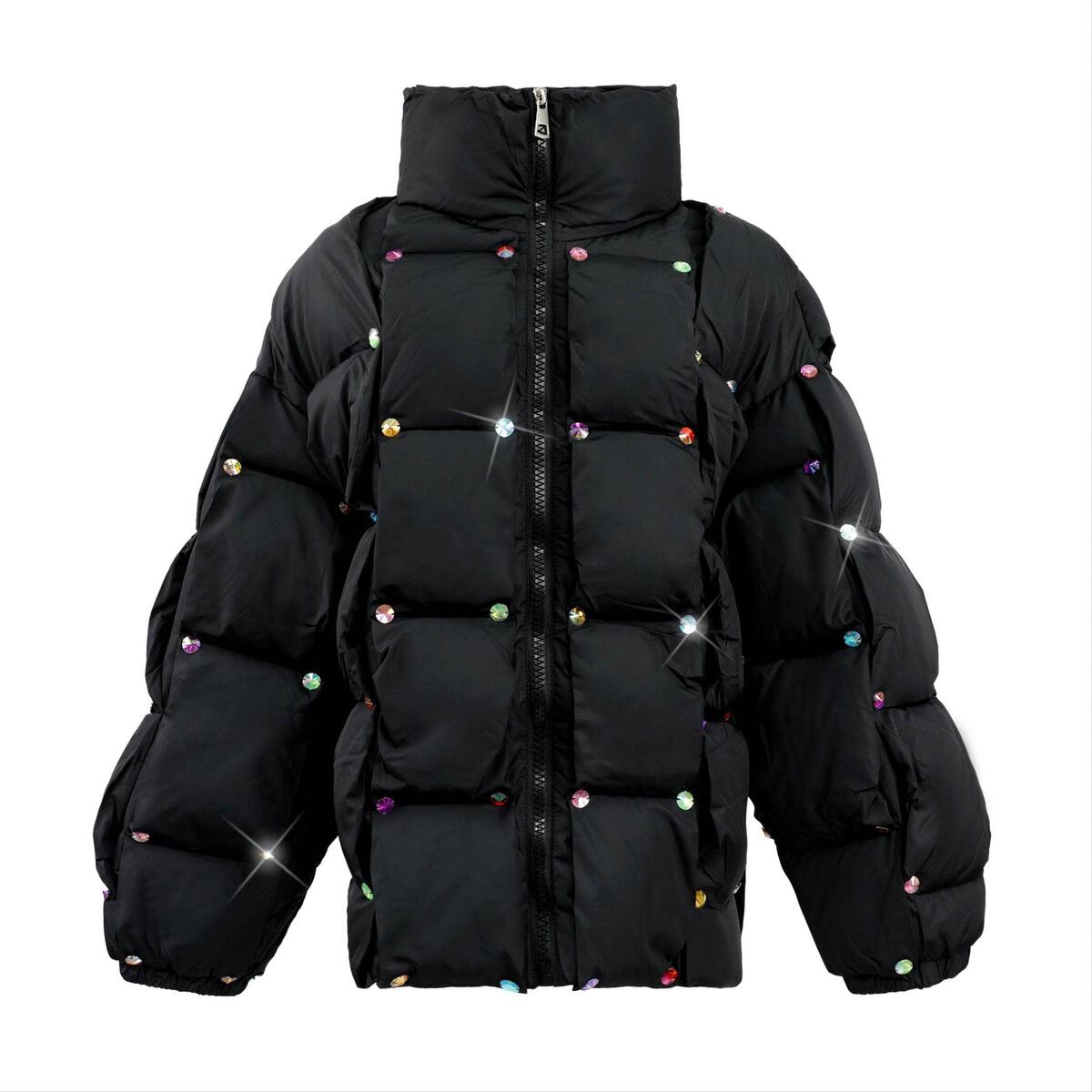 LOLA AND THE BOYS: RAINBOW GEM QUILTED PUFFER