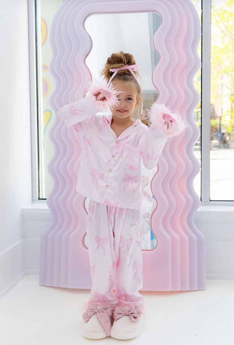 LOLA AND THE BOYS: PRETTY IN BOWS SILK SET
