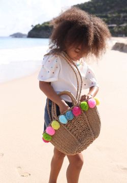 LOLA & THE BOYS : POM POM BEACH BAG