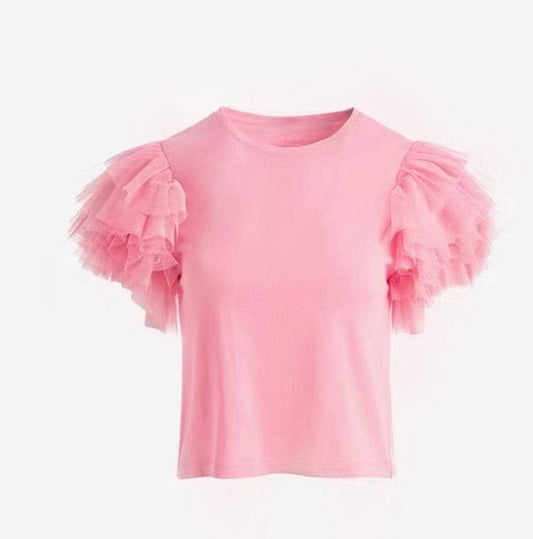 Pink Ruffle Tee