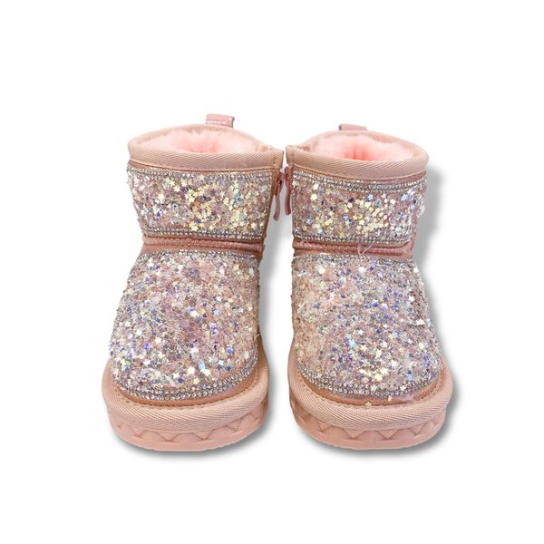Doe A Dear Pink Mini Star Sequin Boots