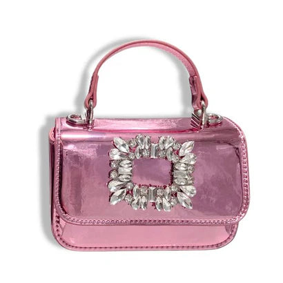 DOE A DEAR : PINK RHINESTONE BAG