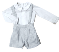 MARCO & LIZZY: GRAY AND WHITE WINTER MEADOWS BOY'S SHORT SET