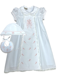MARCO & LIZZY: Heirloom baby girls daygowns set( bib and hat)