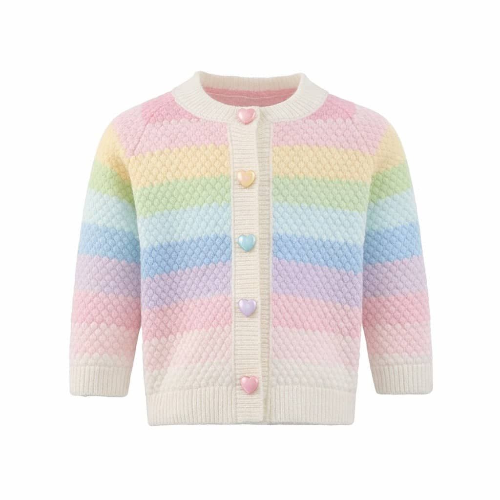 Lola & the boys : Pastel Rainbow Knit Cardigan