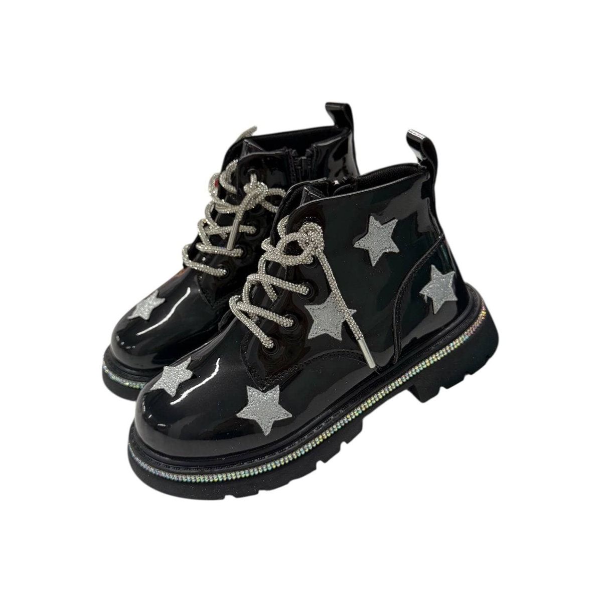 Lola & the boys : Black Rainbow Shimmer Stars Boots