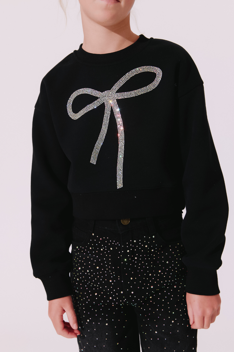Lola & the boys : Sparkle Bow Sweatshirt