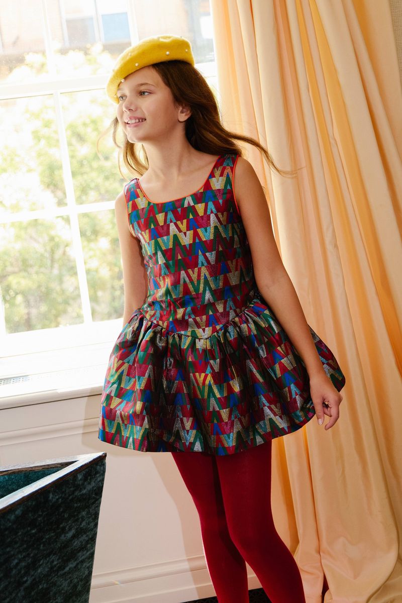 Lola & the boys : Rainbow Vibes Metallic Bubble Dress