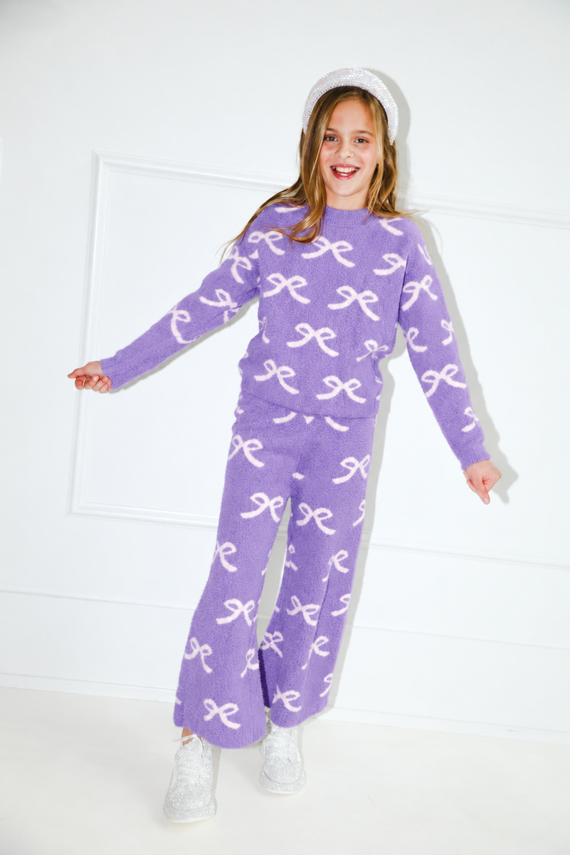 Lola & the boys : Lavender Pretty In Bows Fuzzy Set