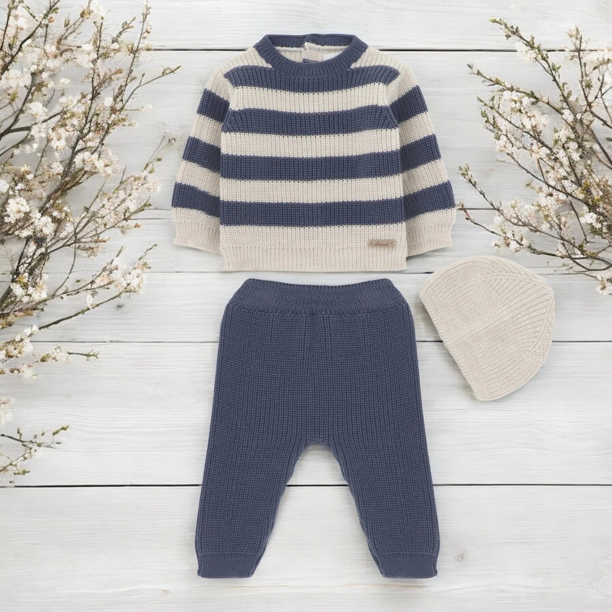Martin Aranda : Girls Striped 3 pc onesie