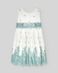 PAZ RODRIGUEZ: “CEREMONIA” Cream and Moss Green Dress
