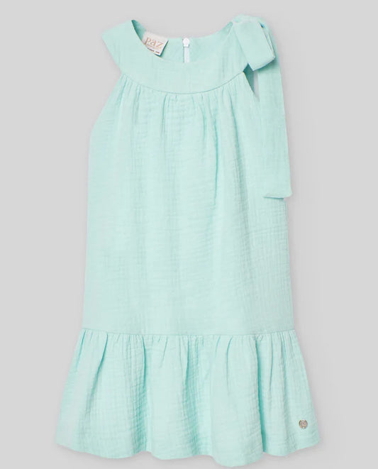PAZ RODRIGUEZ: “CLAVEL” Mint Bow Shoulder Dress