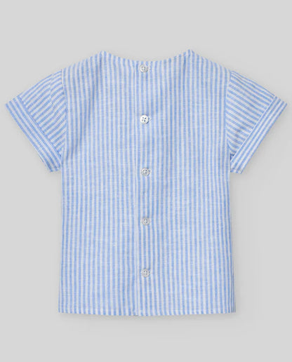 PAZ RODRIGUEZ: “DORNA” Lt Blue/ White Boys Short Set