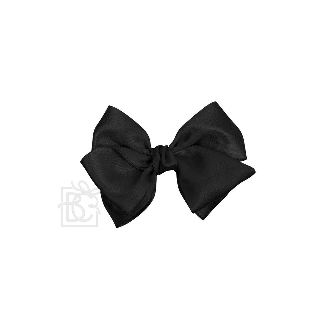 BEAUTIFUL CREATIONS: SATIN EUROPEAN BOW W/RUFFLED KNOT ON CLIP