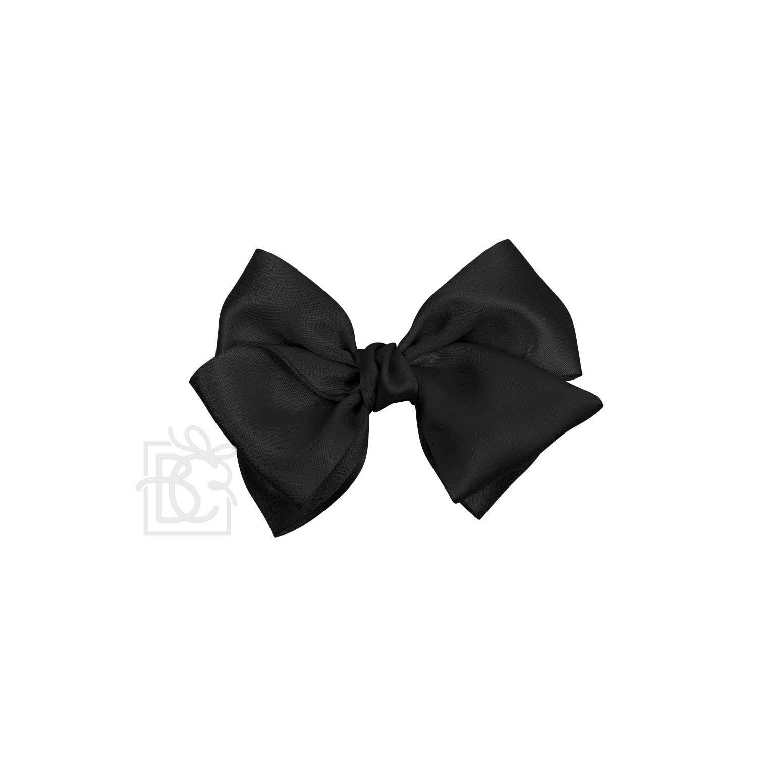 BEAUTIFUL CREATIONS: SATIN EUROPEAN BOW W/RUFFLED KNOT ON CLIP