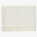 Cream Knit Blanket W/ lace