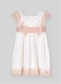 PAZ RODRIGUEZ: “Ceremonia” Woven White and Coral Dress
