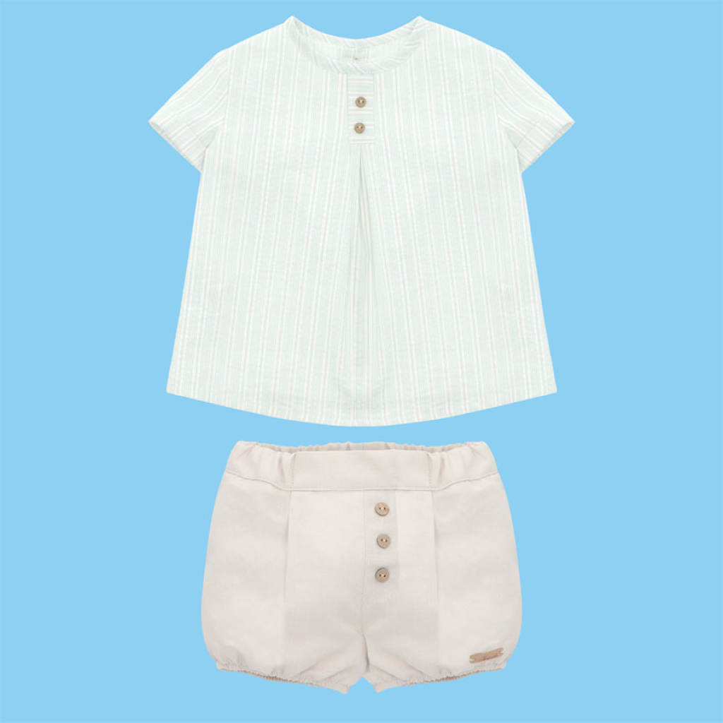 MARTIN ARANDA : WOVEN FABRIC SHIRT & BLOOMER SET