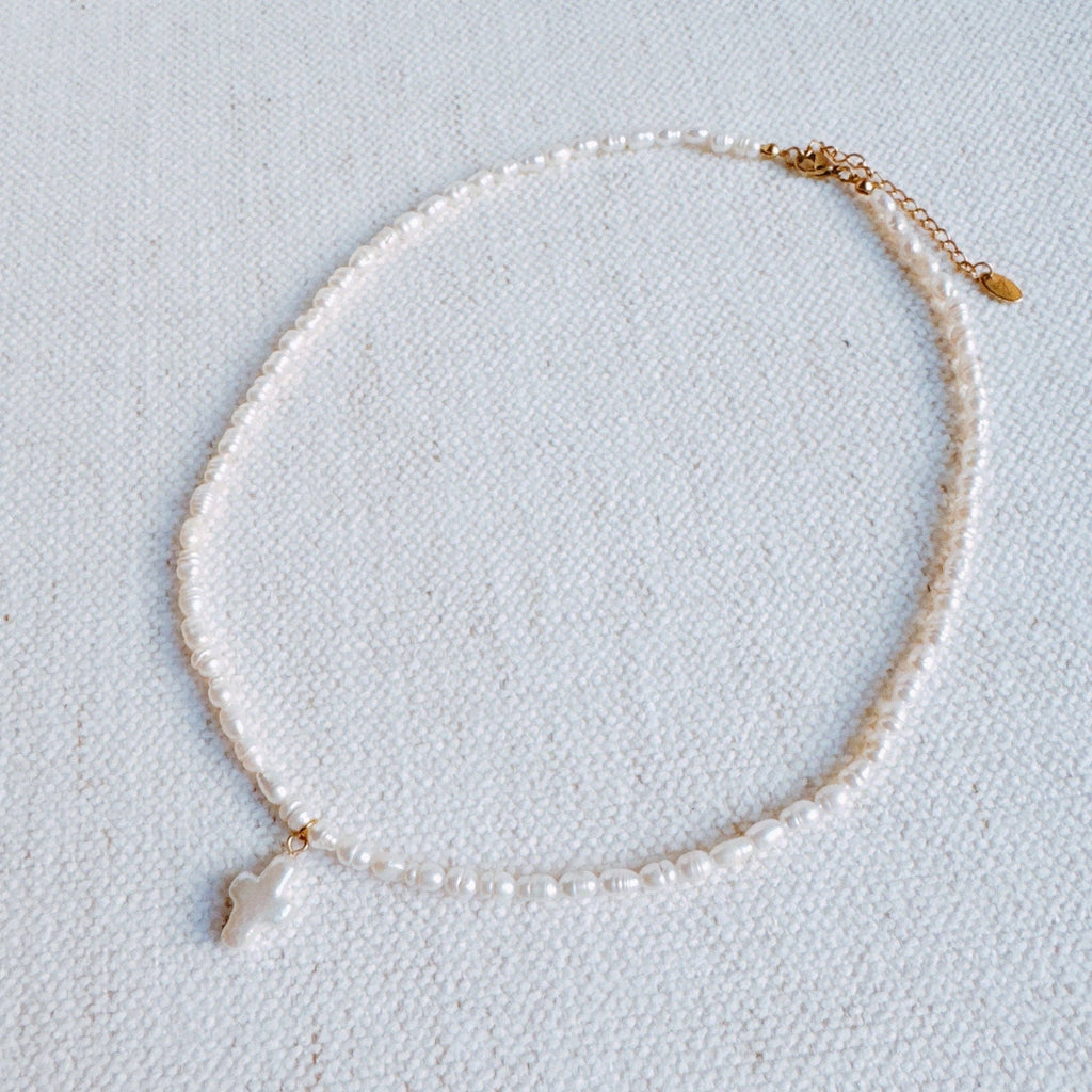 Ellison & Young : Genuine Freshwater Pearl Cross Necklace