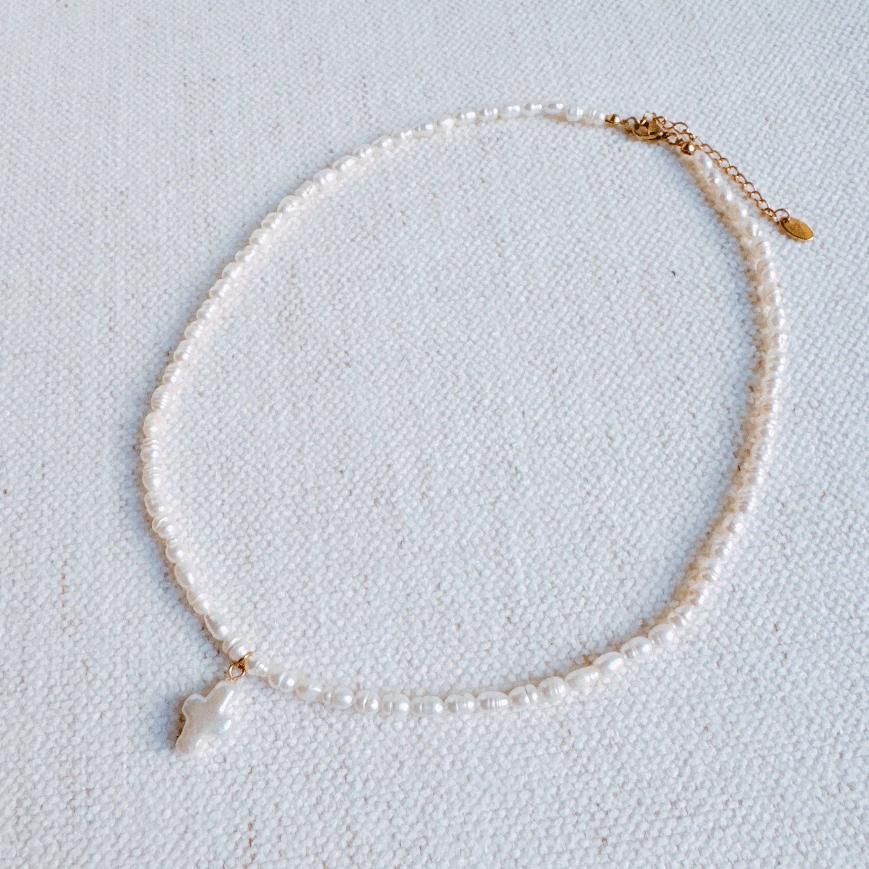 Ellison & Young : Genuine Freshwater Pearl Cross Necklace
