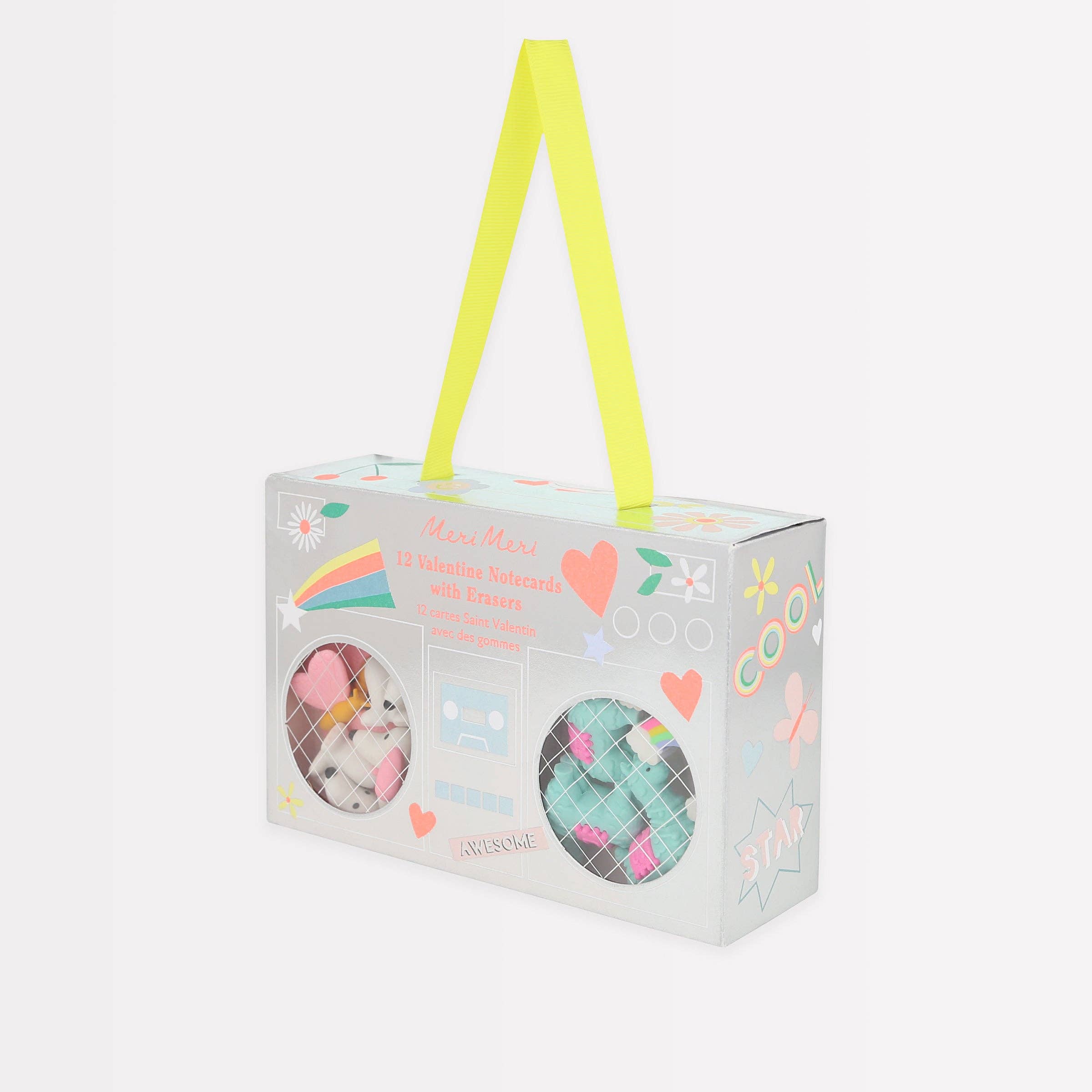 MERI MERI: Boom Box Kids Valentine's Cards & Erasers Set