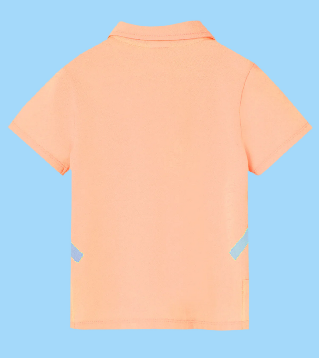 PAZ RODRIGUEZ: “BANO V25”Orange and Blue Knit Polo Shirt