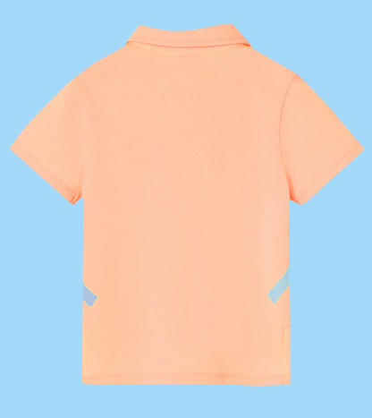 PAZ RODRIGUEZ: “BANO V25”Orange and Blue Knit Polo Shirt